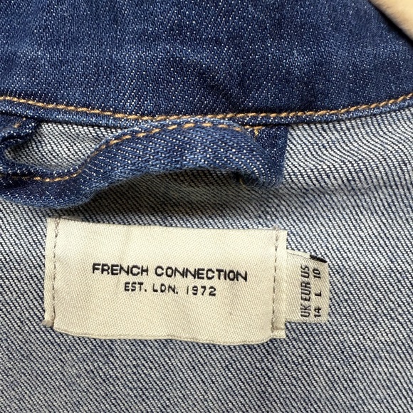 French Connection Denim Jacket Medium Blue Wash Jean Jacket US Size 10 - Picture 2 of 5